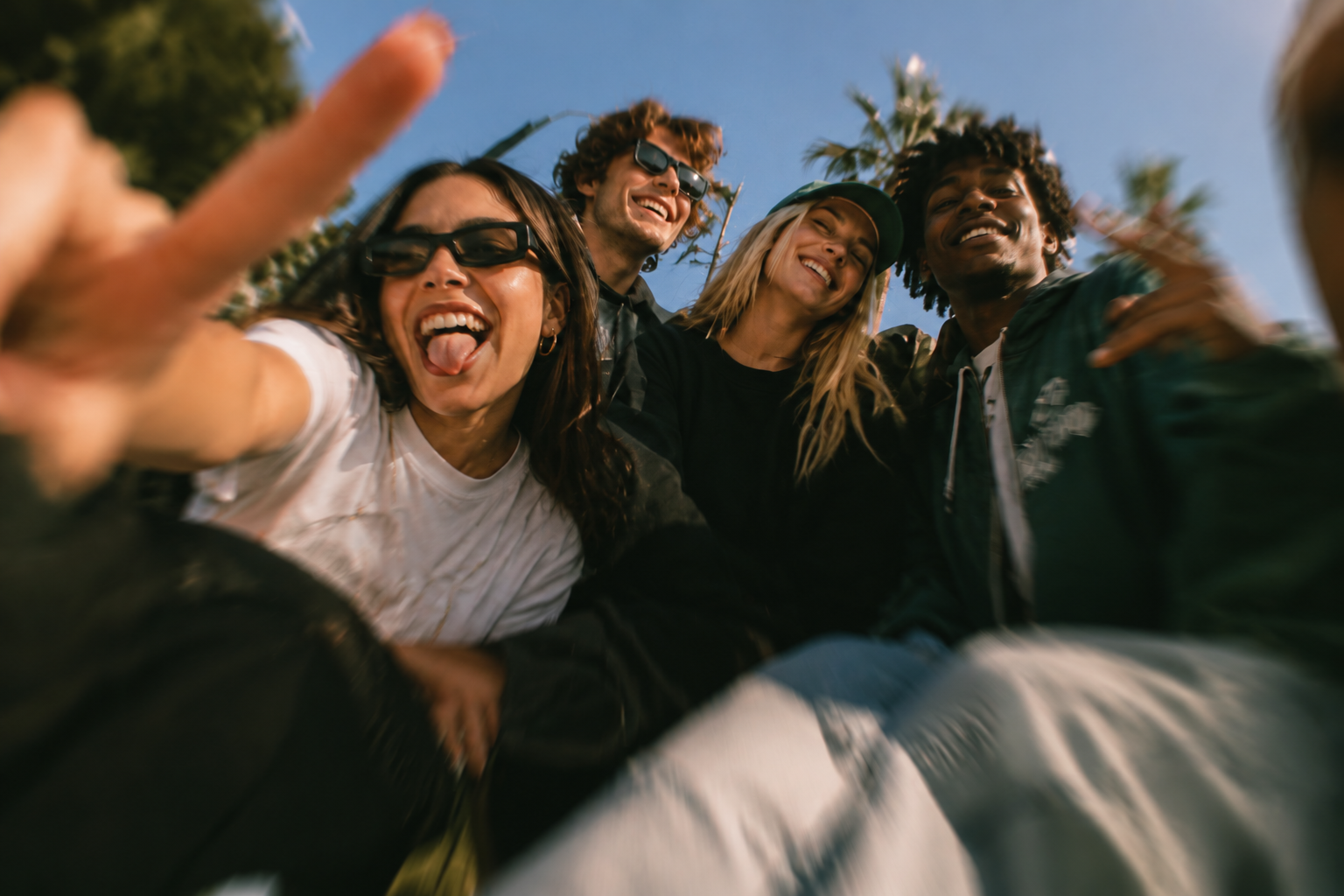 A group of smiling people outdoors